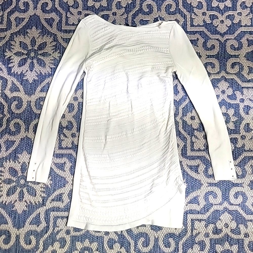 White House Black Market Ecru Sweater Dress - Medium